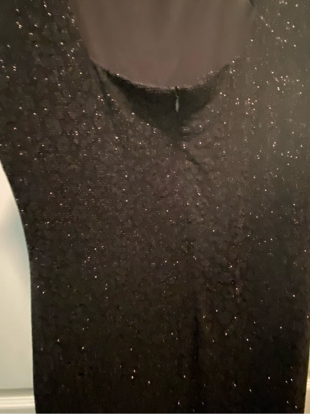 Black Glitter Sleeveless Sheath Dress by Scarlett Size 18  NWT w/ cutout - Picture 8 of 11